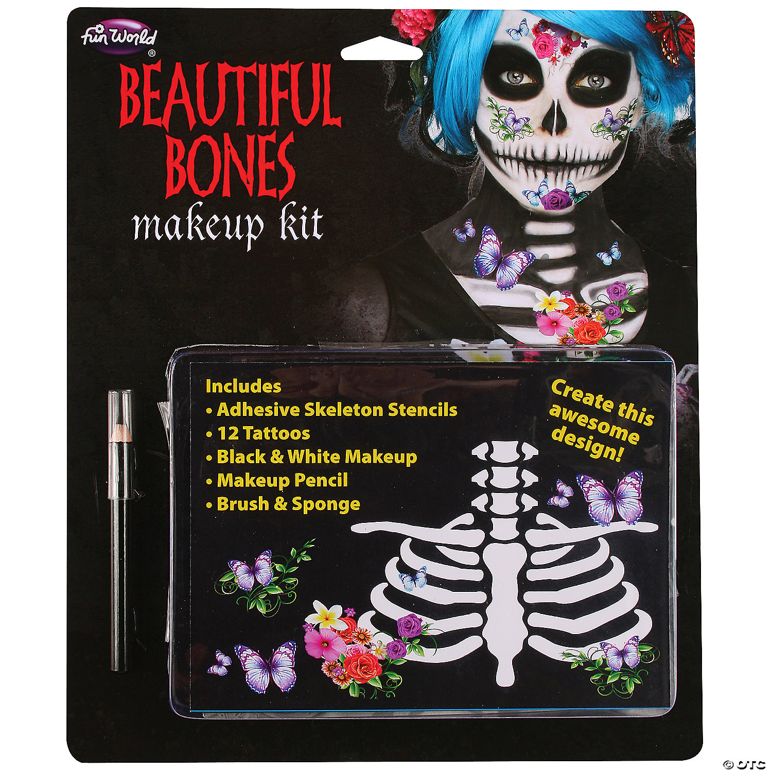 Skeleton Makeup Kit Beautiful - CostumePub.com