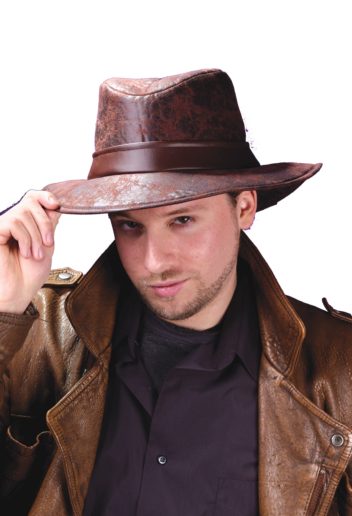 Fedora Brown LeatherLook Hat