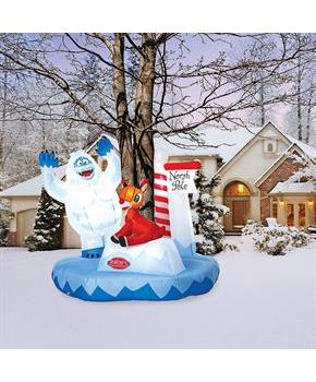 Blow-Up Inflatable Rudolph Christmas Tree Wrap with Built-In LED Lights 57"
