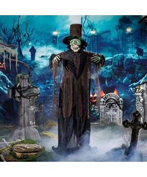 Light-Up Standing Black Skeleton Halloween Decoration 66"