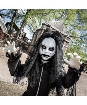 Standing Jaw Dropping Bride with Black Dress Halloween Decoration 66"