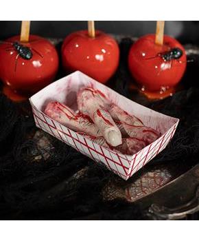 Food Tray of Fingers Plastic Halloween Decoration 6 1/4 x 2 1/2