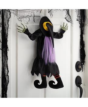 23 1/2" x 29 1/2" Hanging Animated Crashed Witch Halloween Decoration