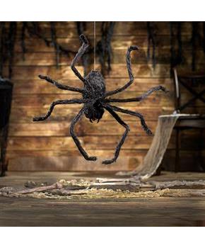 Animated Hairy Black Spider Halloween Decoration 31 1/2" x 8 1/4"