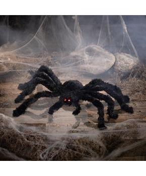 Light-Up Animated Walking Fuzzy Spider Halloween Decoration 31 1/2" x 7 3/4"