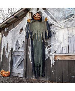 Light-Up Hanging Big Pumpkin Head Halloween Decoration 7 Ft.