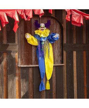 Animated & Light-Up Shaking Clown Hanging Halloween Decoration 47 1/4"