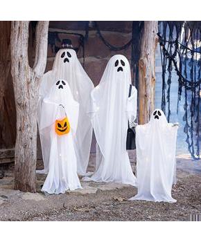 Light-Up Standing Ghost Family Halloween Decorations 62 3/4"