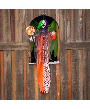 Animated & Light-Up Clown Hanging Halloween Decoration 53 1/4"
