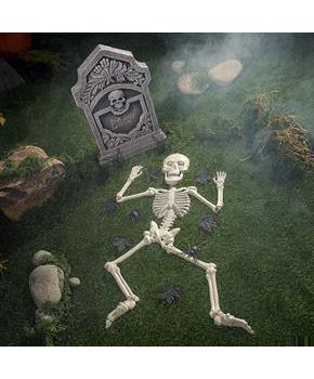 Boo! Tombstone & Skeleton Graveyard Halloween Decorations Set 24 Pc.