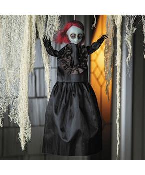 19 3/4" Hanging Doll with Red Hair Halloween Decoration
