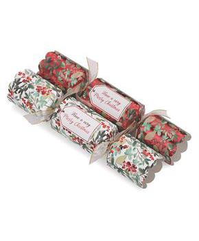 14" Tom Smith Red & White Traditional Deluxe Christmas Party Crackers - 8 Pc.