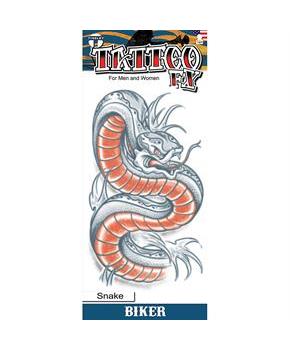 Tinsley Transfers Biker Snake Temporary Tattoo