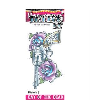 Tinsley Transfers Day of the Dead Pistola Temporary Tattoo