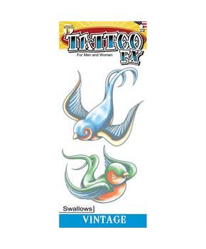 Tinsley Transfers Vintage Swallows Temporary Tattoos