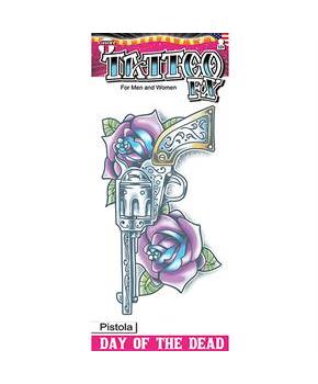 Tinsley Transfers Day of the Dead Pistola Temporary Tattoo