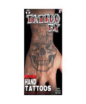 Tinsley Transfers Hand Tattoo Skull Temporary Tattoos