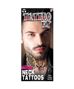 Tinsley Transfers Neck Tattoo Tiger Temporary Tattoos