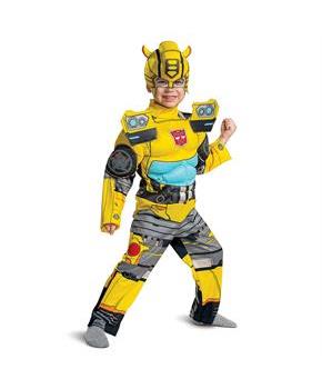Toddlers Muscle Transformers Bumblebee Jumpsuit Costume
