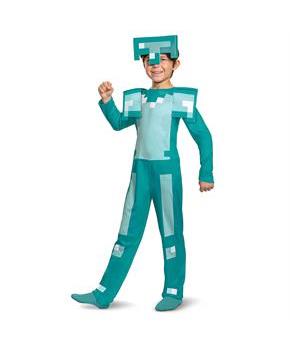 Kids Classic Minecraft Diamond Armor Jumpsuit Costume