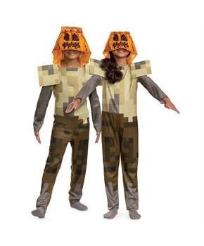 Kids Classic Minecraft Husk Jack -O'-Lantern Hooded Jumpsuit Costume