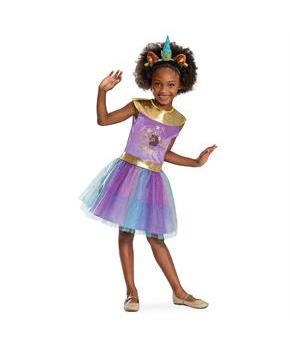 Girl's Classic Afro Unicorn Dress Costume