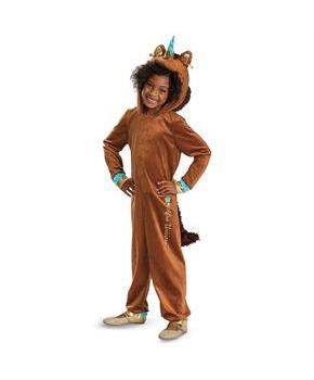 Girl's Deluxe Afro Unicorn Jumpsuit Costume
