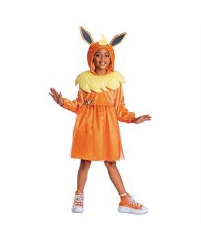 Kids Pokmon Flareon Hooded Dress Costume
