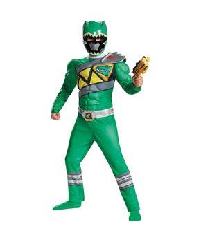 Boy's Green Ranger Muscle Costume - Dino Charge