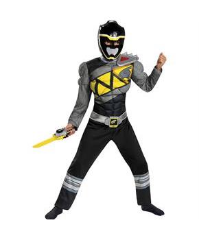 Boy's Black Ranger Muscle Costume - Dino Charge