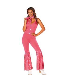 Adults Barbie Movie Pink Western Barbie Jumpsuit Costume