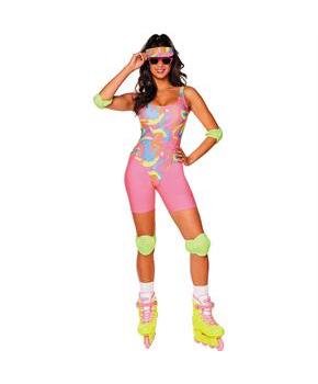 Adults Barbie Movie Pink & Yellow Skating Barbie Costume