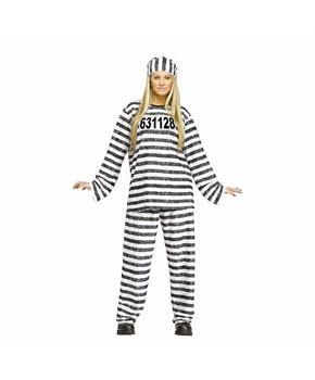 Womens Black & White Jailhouse Honey Costume