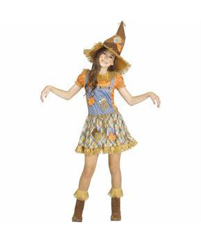 Kids Cornfield Cutie Scarecrow Dress Costume