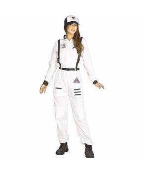 Womens Black & White Jumpsuit Astronaut Costume