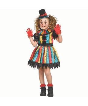 Toddler Colorful Carny Clown Dress Halloween Costume