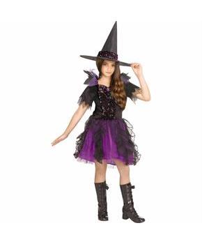 Kids Mystical Witch Short-Sleeved Dress Costume