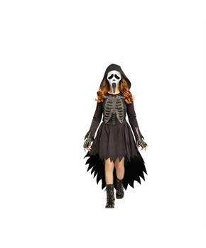 Kids Ghost Face Sparkly Skele-Stone Dress Costume