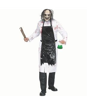 Adults Black & White Mad Scientist Costume - Standard