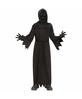 Kids Black Robe with Electroluminescent Mask Phantom Costume