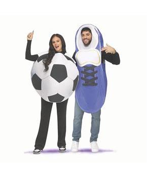 Adults Soccer Ball & Cleat Couples Costume - One Size