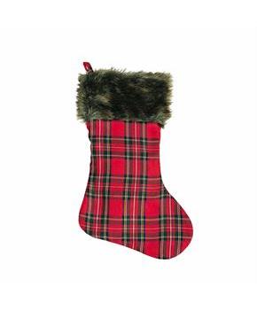 17\ Merry Match Red & Green Plaid Christmas Stocking