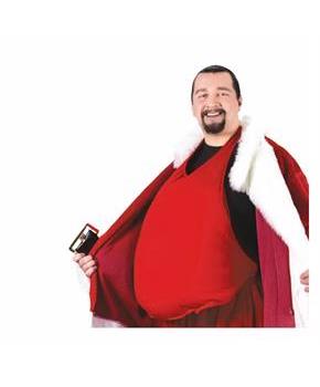 Red Polyester Padded Santa Belly Costume Accessory
