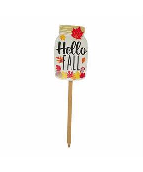 43\ Hello Fall Jar-Shaped Harvest Yard Sign