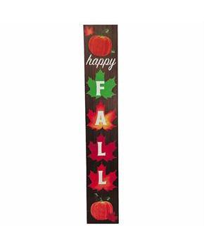 4 Ft. Leaves & Pumpkins Happy Fall Wood Porch Sign Outdoor Decoration
