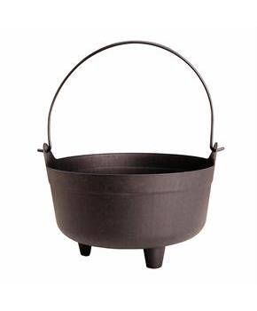 14" Black Plastic Cauldron Halloween Decoration