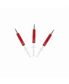 Red & Clear Plastic Syringe-Shaped Ballpoint Pen