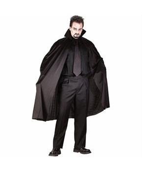 45\ Adults Black Polyester Cape with Stand-Up Collar