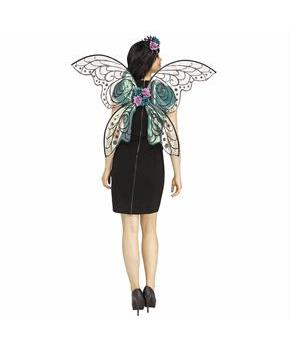 Adults Fantasy Fairy Black Glitter & Purple Sparkle Wings