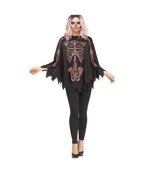 Poncho Rose Gold/Glitter Skeleton Costume